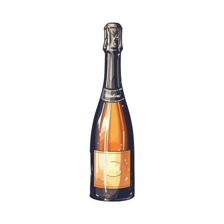 Transparent wine bottleのイラスト素材