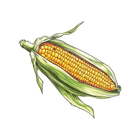 design of sweetcorn on the cobのイラスト素材