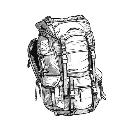 backpack for through forestのイラスト素材