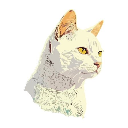 Cute kitten watching cheerfulのイラスト素材