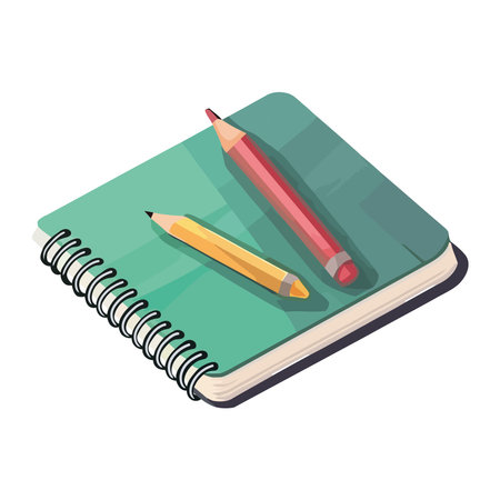 Learning with book and pencilsのイラスト素材