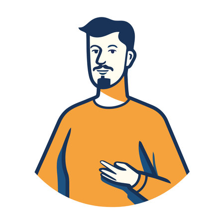 Smiling man portrait characterのイラスト素材