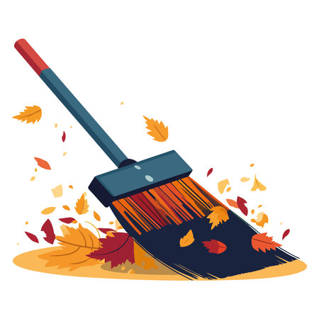 Autumn broom designのイラスト素材