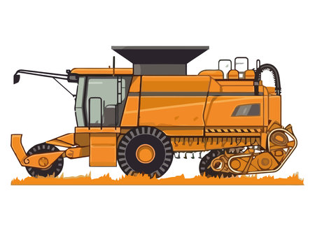 Heavy machinery working on construction siteのイラスト素材