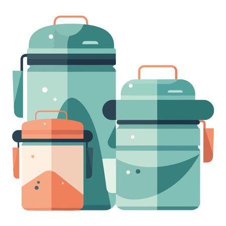 Summer picnic cooler bag with food and drinkのイラスト素材