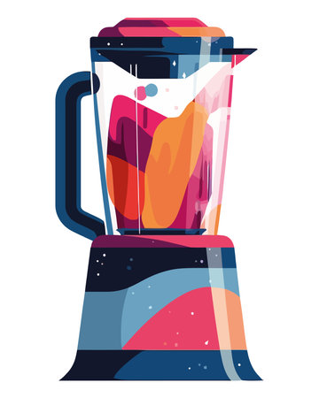 Fresh cocktail on modern kitchen blenderのイラスト素材