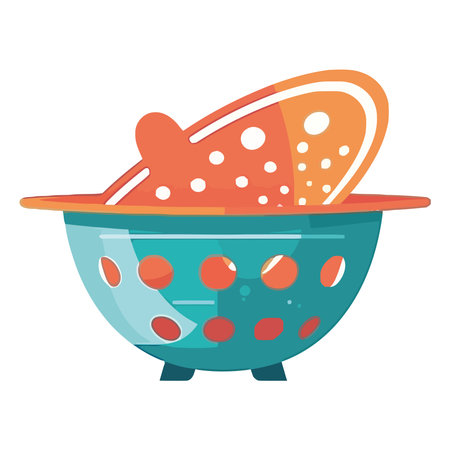 colored colanders illustrationのイラスト素材