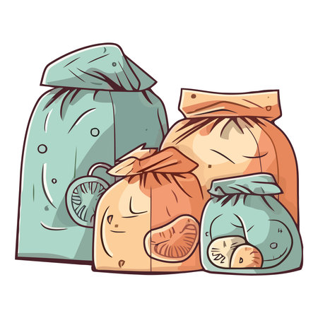 Organic lemon in sacksのイラスト素材