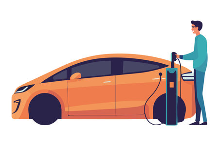 man filling up the tankのイラスト素材