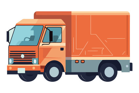 Truck carrying cargo containerのイラスト素材