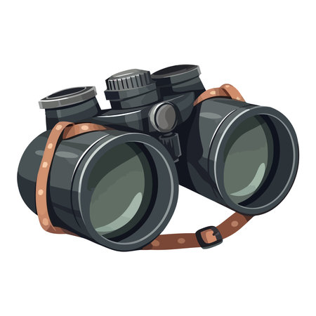 Modern binoculars zooms in discoveryのイラスト素材