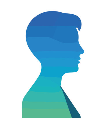Young businessman silhouette profile view iconのイラスト素材