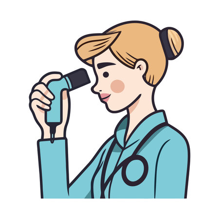 Young adult woman holding bottle of medicineのイラスト素材