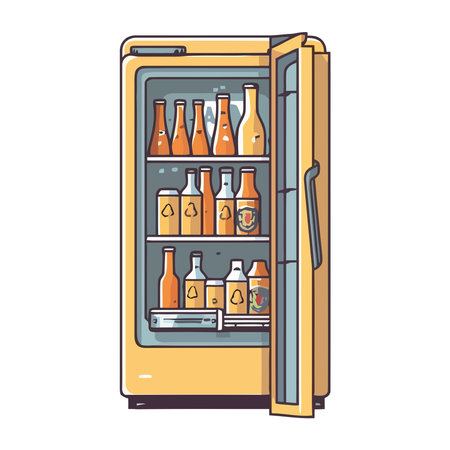 Refrigeration showcase with drinksのイラスト素材