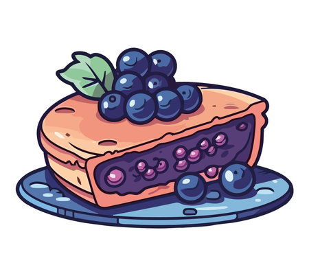 Freshly baked blueberry cake sweetのイラスト素材