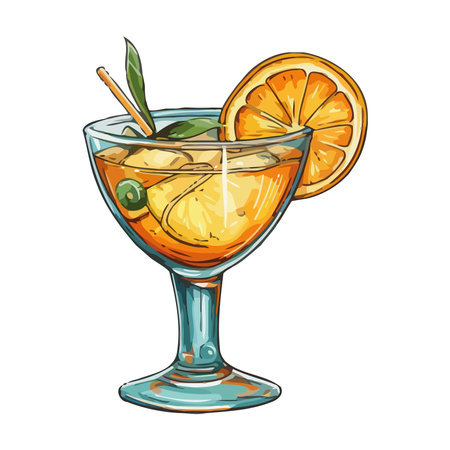 Fresh cocktail with lemonのイラスト素材