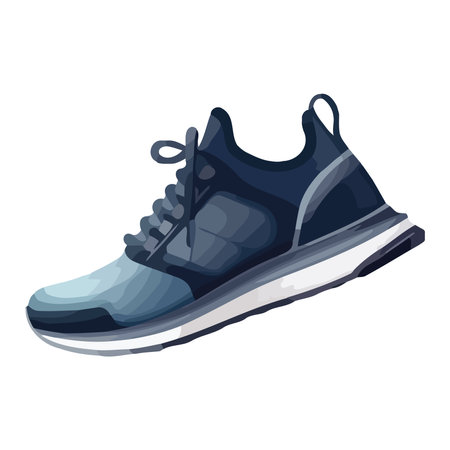 Sports shoe design with blue textile backdropのイラスト素材