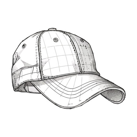 Baseball cap and helmet, classic sports fashionのイラスト素材