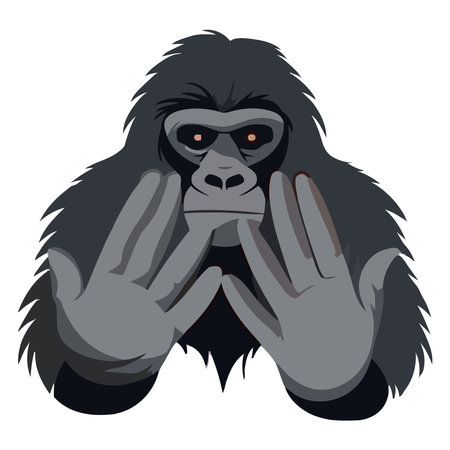 Cute monkey sitting in natureのイラスト素材