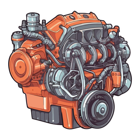Futuristic engine illustrationのイラスト素材