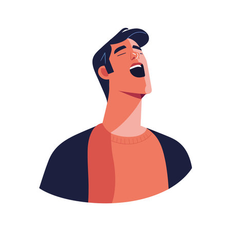 One person smilingのイラスト素材