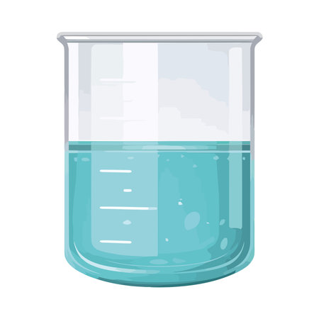 Transparent test tube with blue liquidのイラスト素材