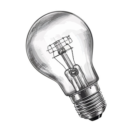 light bulb glows with bright ideasのイラスト素材