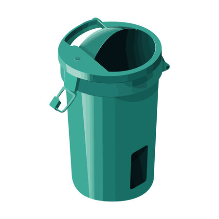 Recycling on blue garbage can lidのイラスト素材