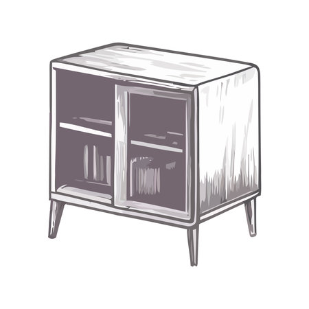 Modern bedroom bookshelfのイラスト素材
