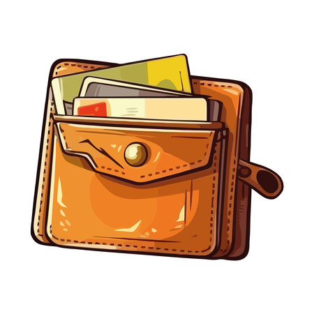 man wallet full of currency and documentsのイラスト素材