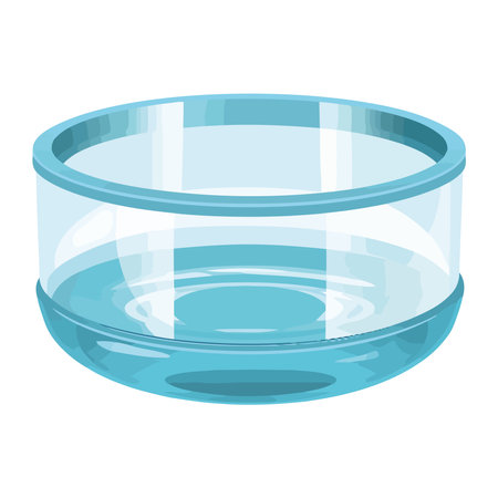 Transparent plastic bowl with fresh blue fishのイラスト素材