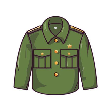 Military officer in green uniformのイラスト素材