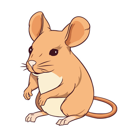 Fluffy mouse designのイラスト素材