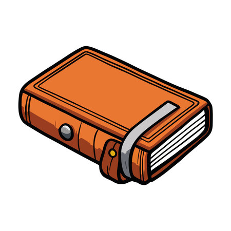 Old fashioned leather book coverのイラスト素材