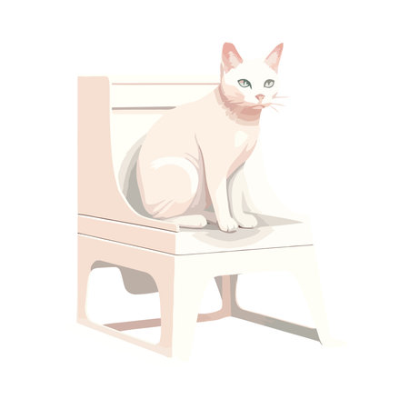 Cute kitten sitting on a chairのイラスト素材