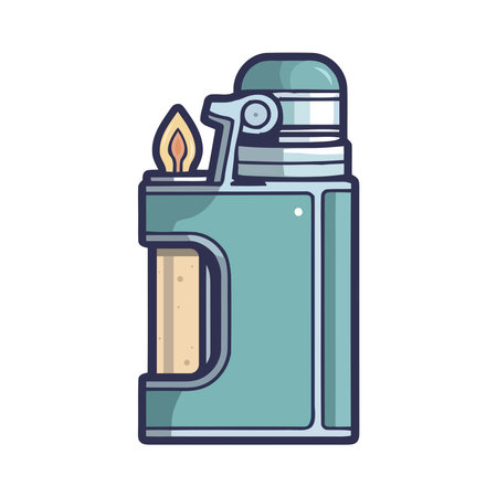 Burning lighter symbolizes natural gas fuel sourceのイラスト素材