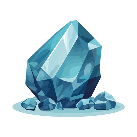 Shiny blue gemstone crystalのイラスト素材