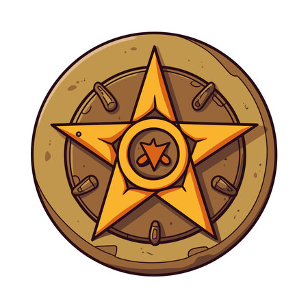 Symbolic pentagram design illustrationのイラスト素材