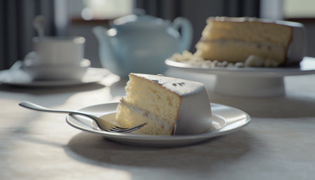 A decadent slice of homemade cheesecake indulgence generated by artificial intelligenceの素材