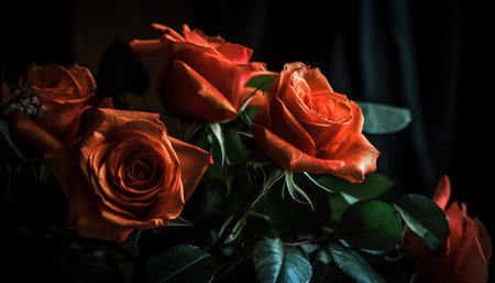 A vibrant bouquet of pink flowers for love generated by artificial intelligenceの素材