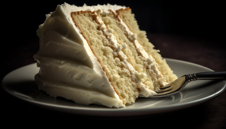A slice of homemade cheesecake, a sweet indulgence generated by artificial intelligenceの素材
