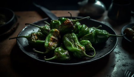 Healthy gourmet meal with fresh organic vegetables generated by artificial intelligenceの素材