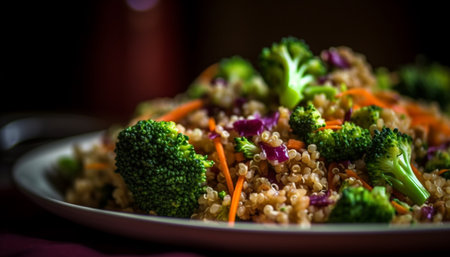 A gourmet vegetarian salad with fresh ingredients generated by artificial intelligenceの素材