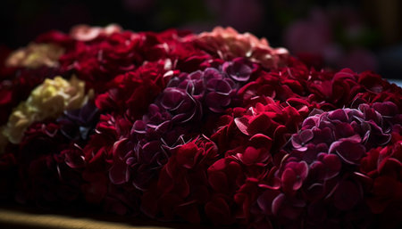 Vibrant bouquet of fresh flowers for wedding celebration generated by artificial intelligenceの素材