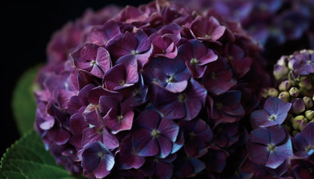 Vibrant hydrangea blossom, beauty in nature gift generated by artificial intelligenceの素材
