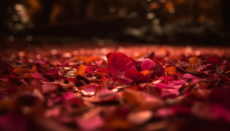 Vibrant autumn colors decorate nature beauty in October generated by artificial intelligenceの素材