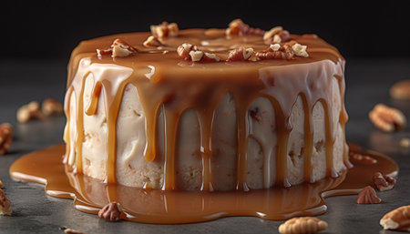 Indulgent homemade chocolate fudge cake with whipped cream generated by artificial intelligenceの素材