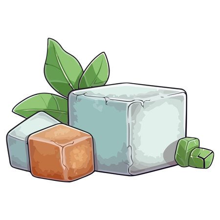 Fresh green herb cubesのイラスト素材