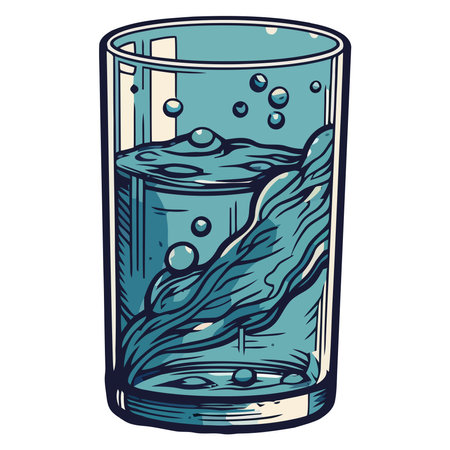 Refreshing soda glassのイラスト素材