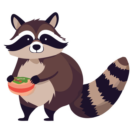 Cute raccoon with striped tailのイラスト素材